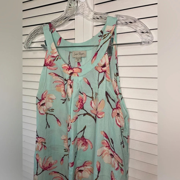 Charlie Paige Women’s Sleeveless Halter Neck Mini Dress Blue Pink Floral Medium - Picture 6 of 14